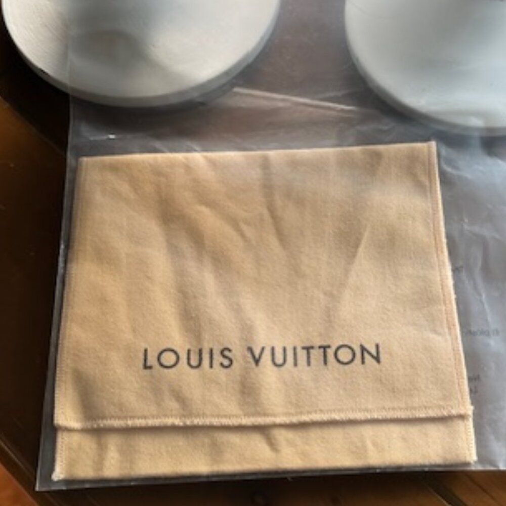 Louis Vuitton 6” By 4 3/4”  Envelope Dust Bag W/Logo & Fold Over-Flap